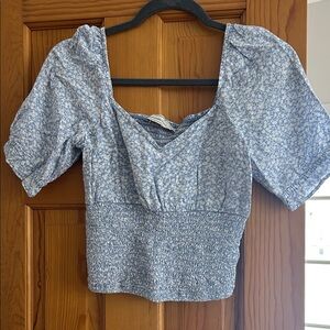 Abercrombie & Fitch Light Blue Floral Blouse